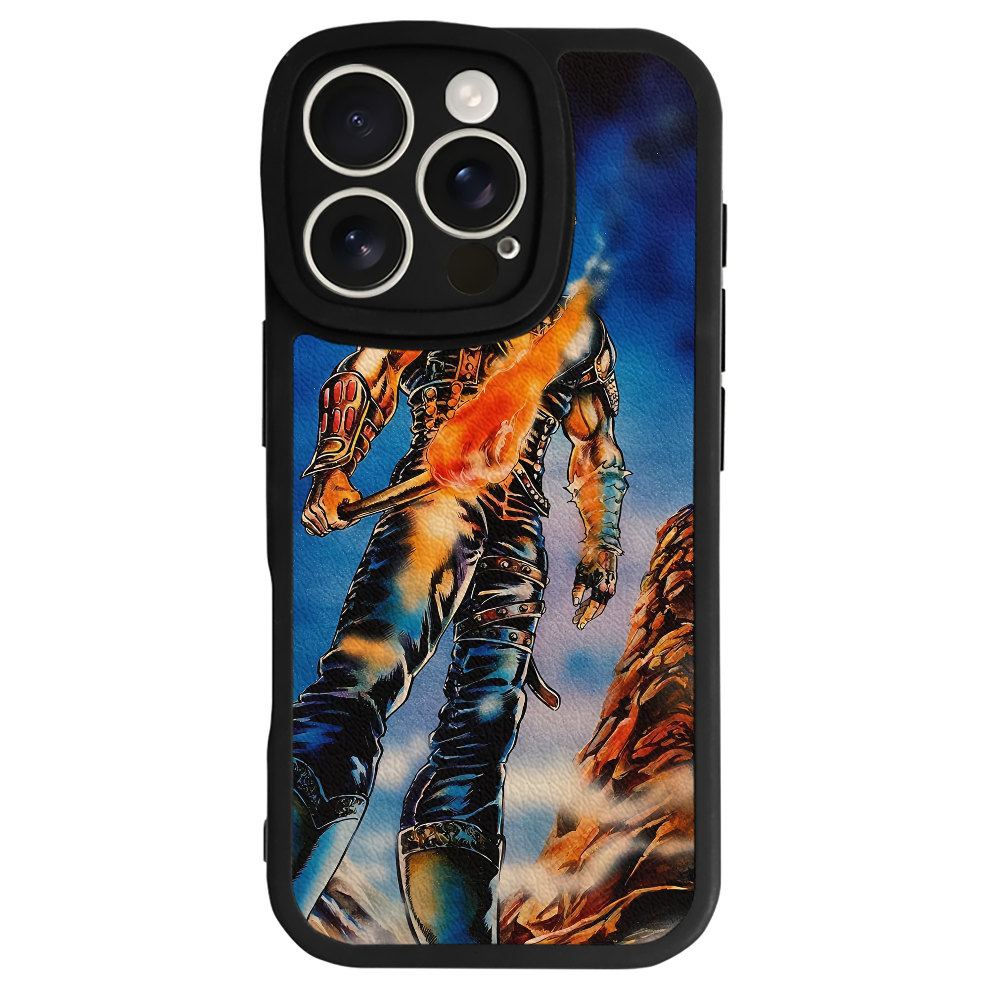 （画像用） 北斗の拳 Fist of the North Star 【iPhone 16シリーズ対応】シリコンスマホケース（レザー調） 材質：シリコン